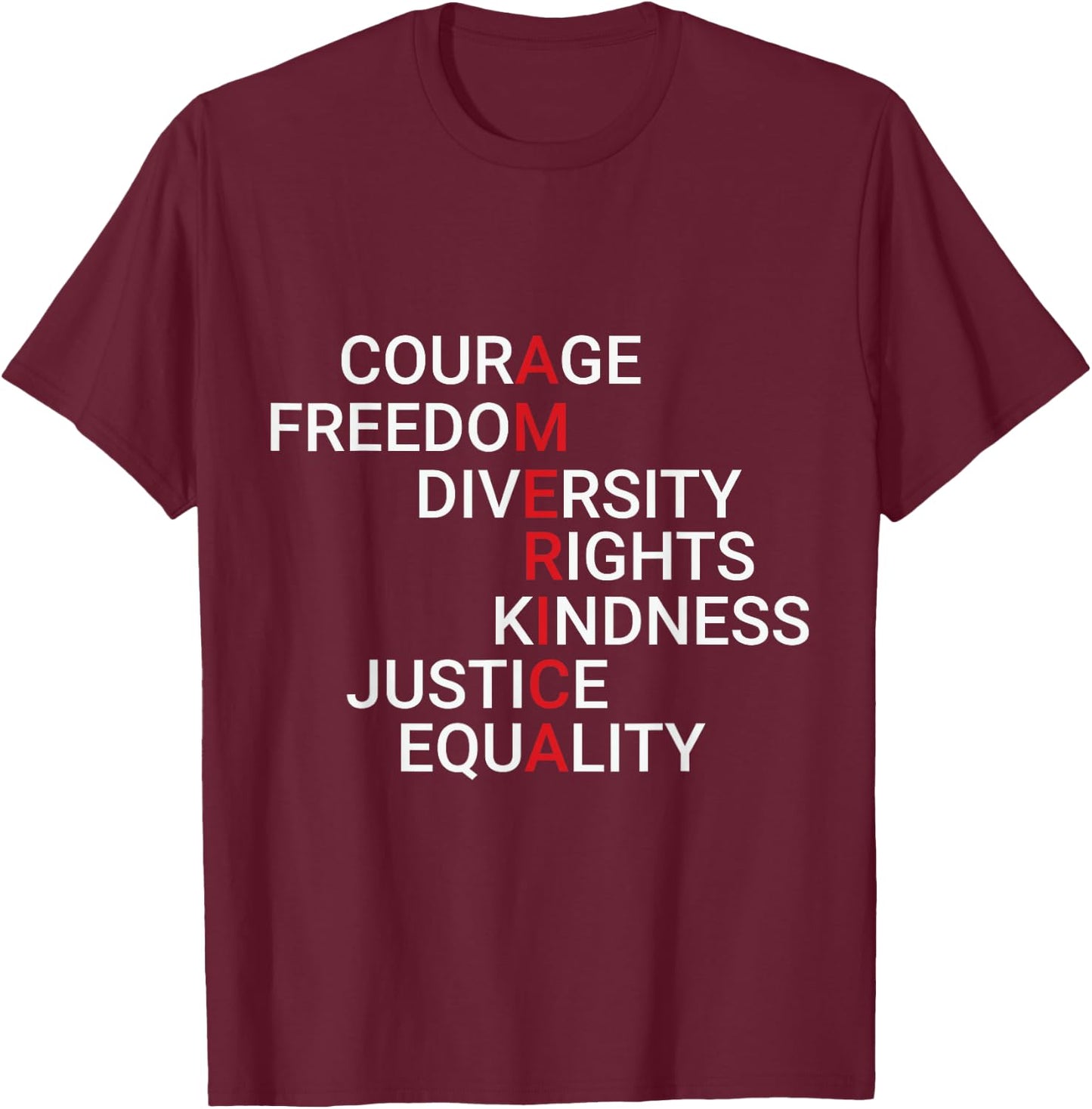 Check out my USA Shirts America Courage Freedom Rights Justice T-Shirt - T-Shirt | Maroon