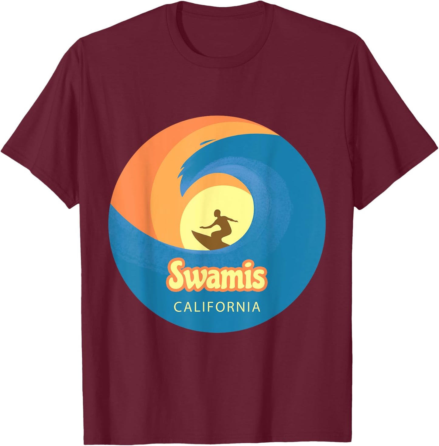 Swamis California surfing T-Shirt - T-Shirt | Maroon