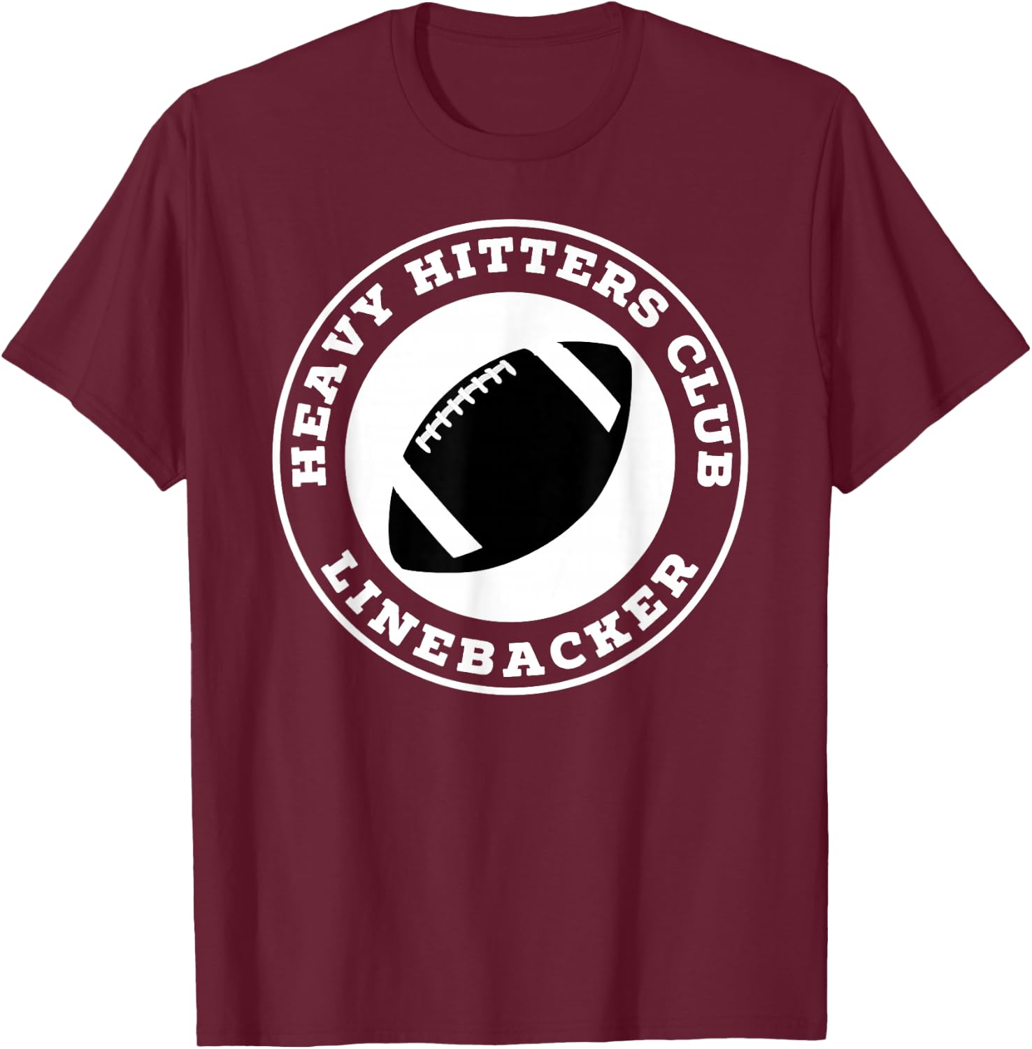 Linebacker Heavy Hitters Club Football Player T-Shirt - T-Shirt | Maroon