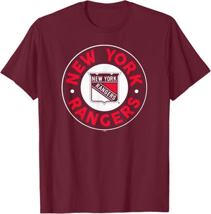 New York Rangers Symbol Royal Blue Officially Licensed T-Shirt - T-Shirt | Maroon