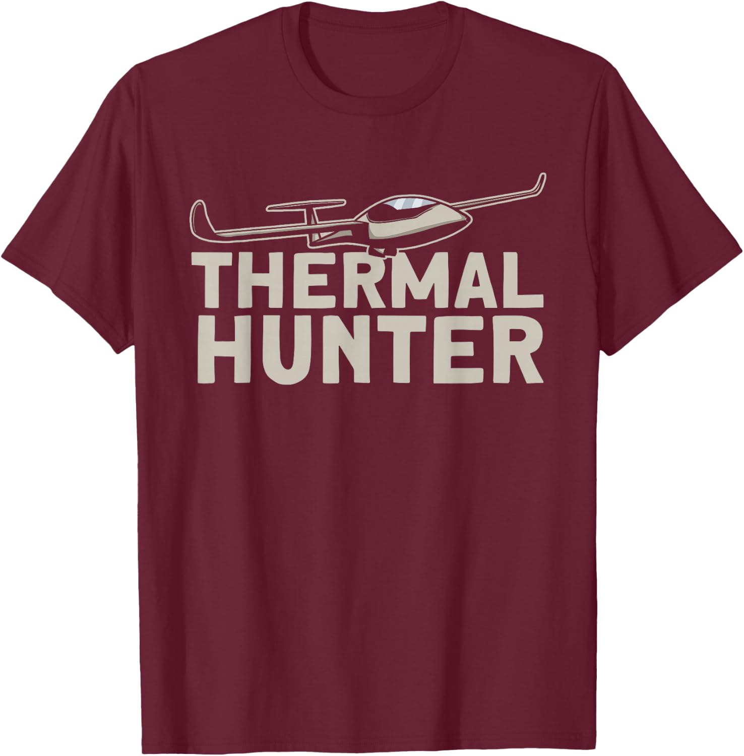 Thermal Hunter Flying Sailplane T-Shirt - T-Shirt | Maroon