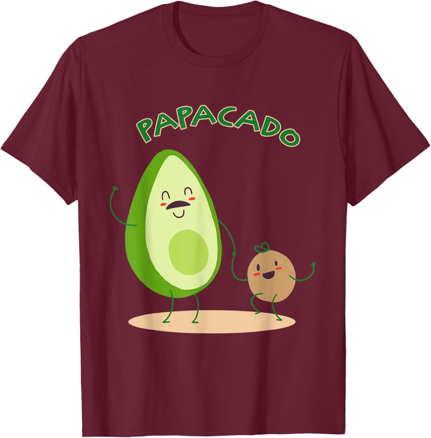 Papacado Cute Avocado Dad Father Love T-Shirt - T-Shirt | Maroon