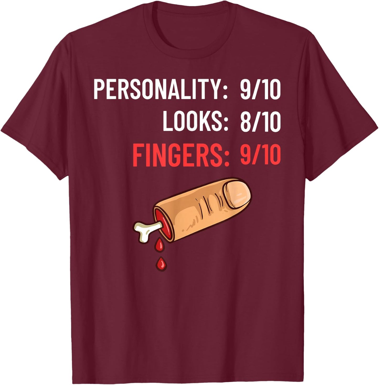 Missing Finger Prosthetic Amputation Recovery T-Shirt - T-Shirt | Maroon