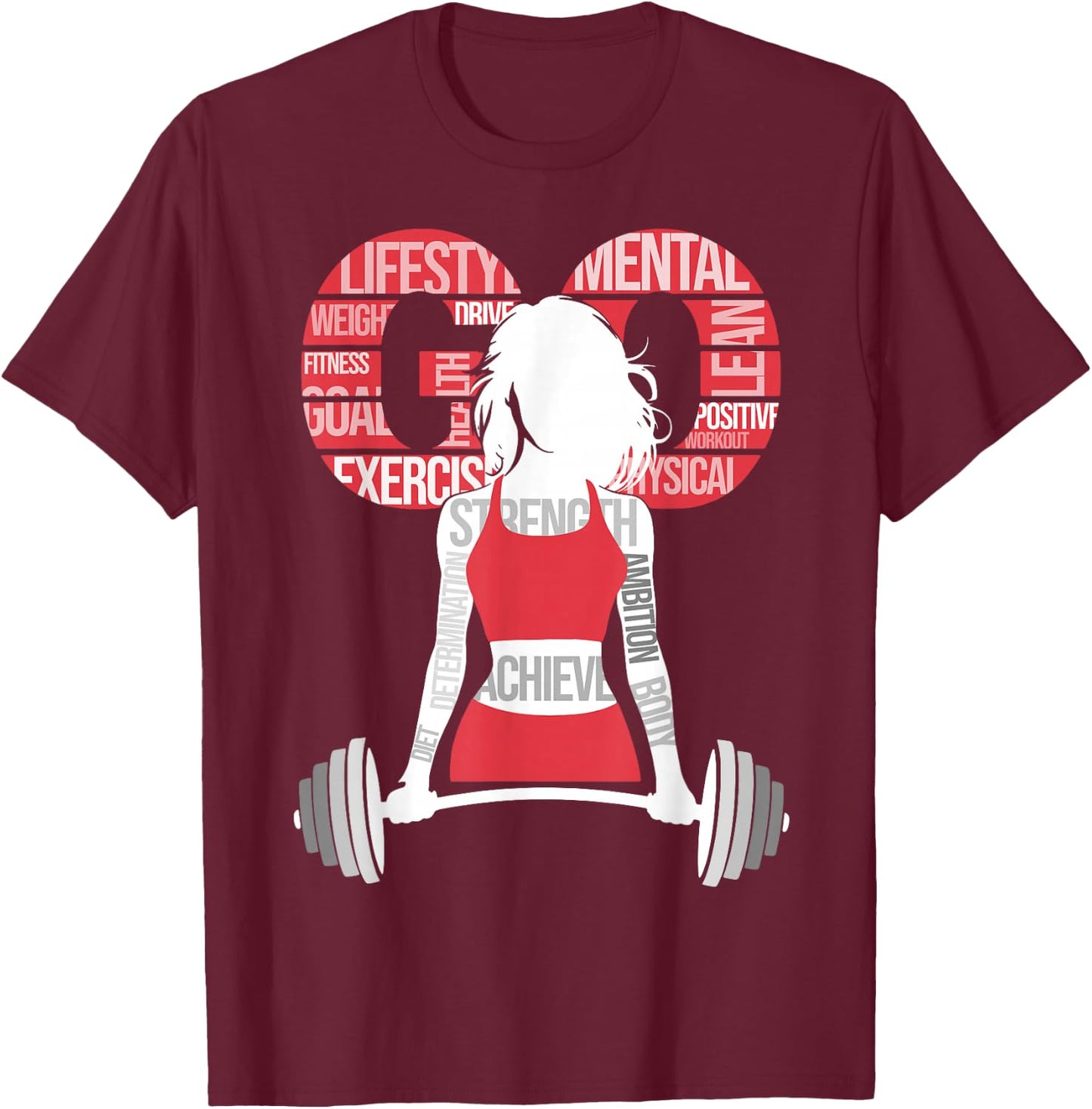 Women Workout With Sayings Gym Motivation Quote Gym Girls T-Shirt - T-Shirt | Maroon