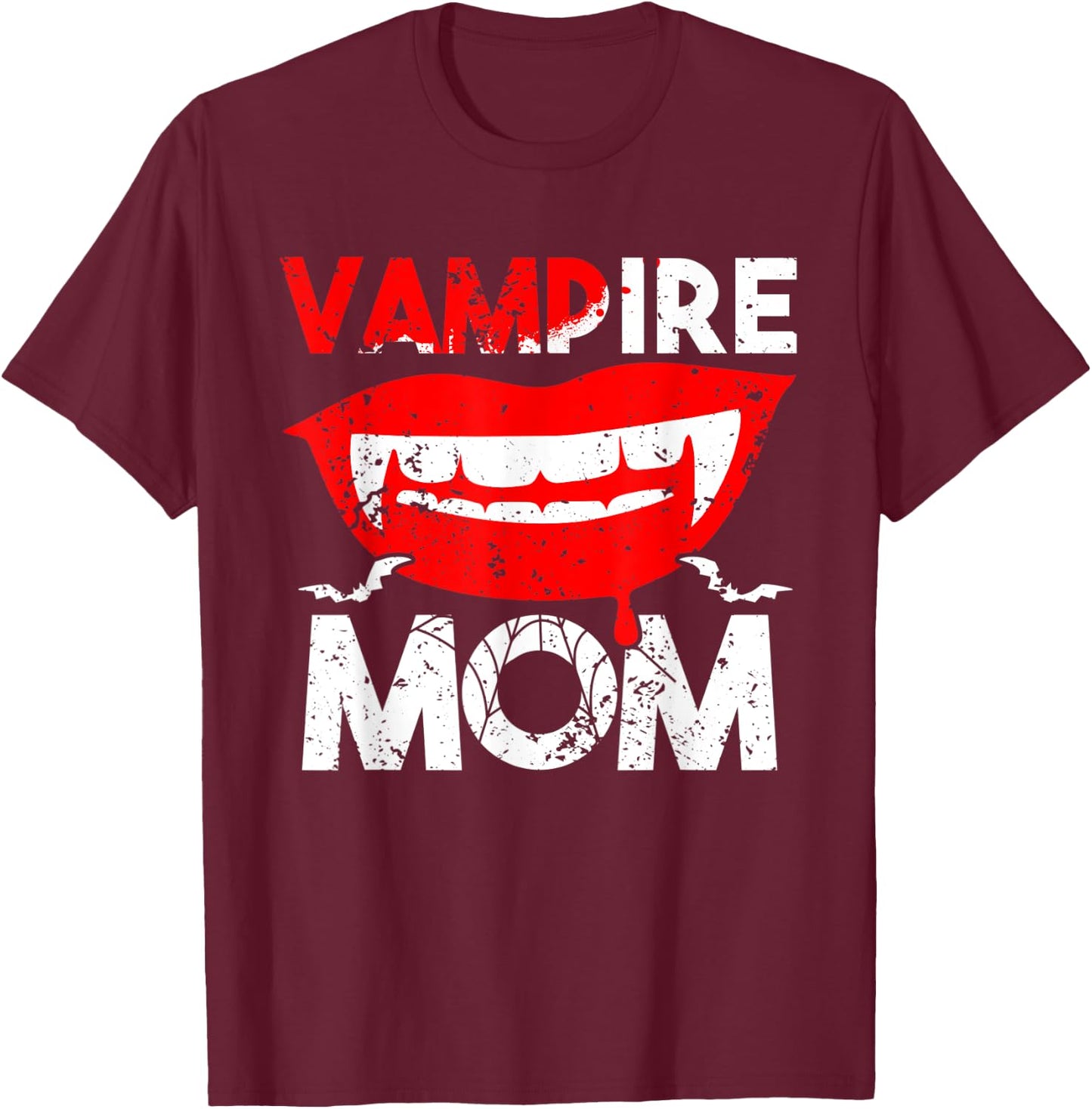 Vampire Mom Scary Halloween Mother Halloween Family Party T-Shirt - T-Shirt | Maroon