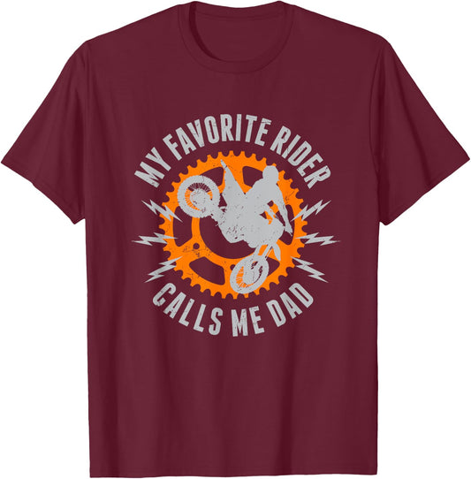 Moto Dad My favorite rider calls me dad T-Shirt - T-Shirt | Maroon