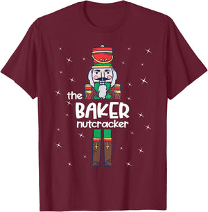 Baker Nutcracker Family Matching Funny Gift Pajama T-Shirt - T-Shirt | Maroon