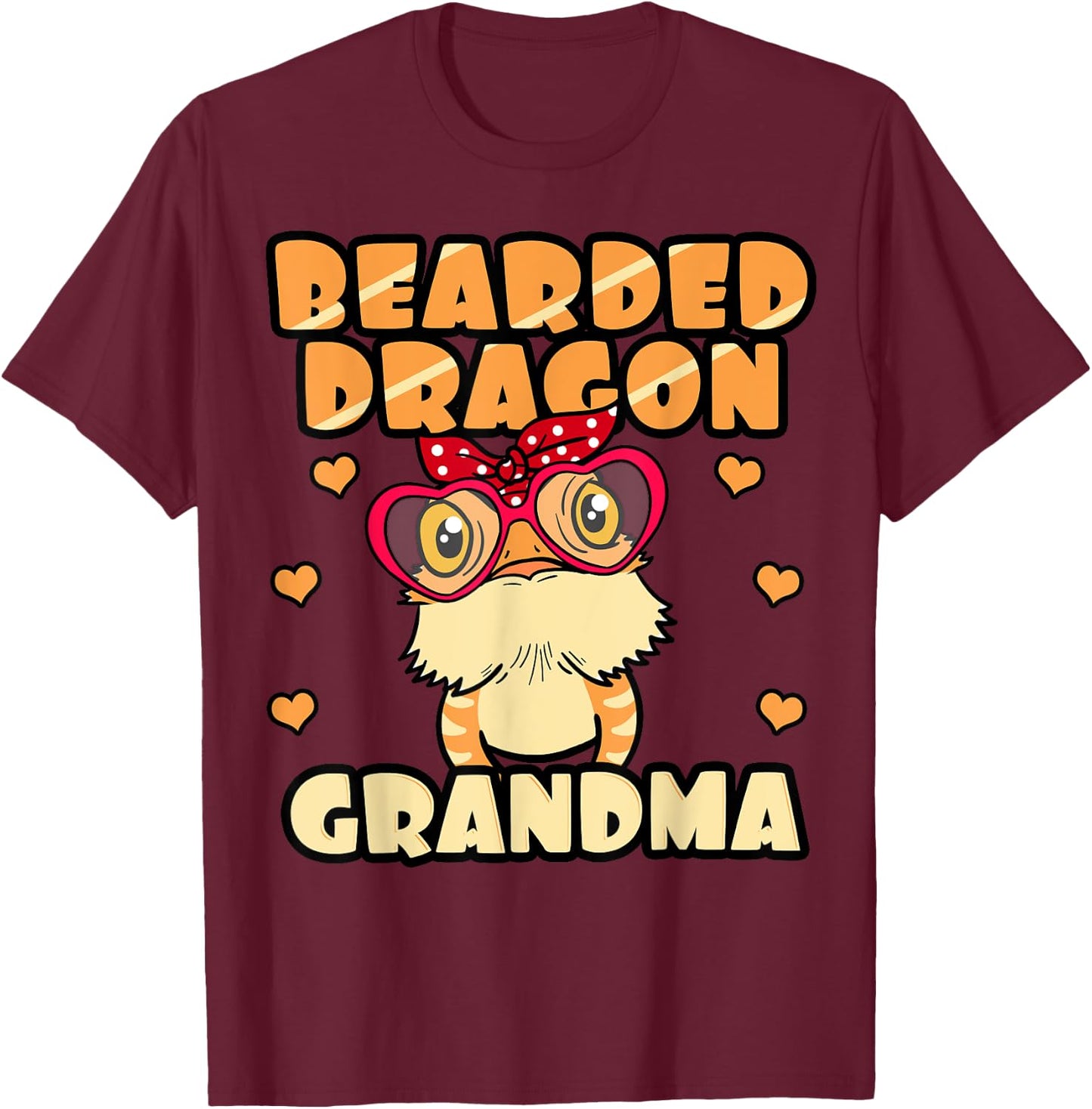 Bearded Dragon Grandma Pogona Reptile Grandma Mother's Day T-Shirt - T-Shirt | Maroon