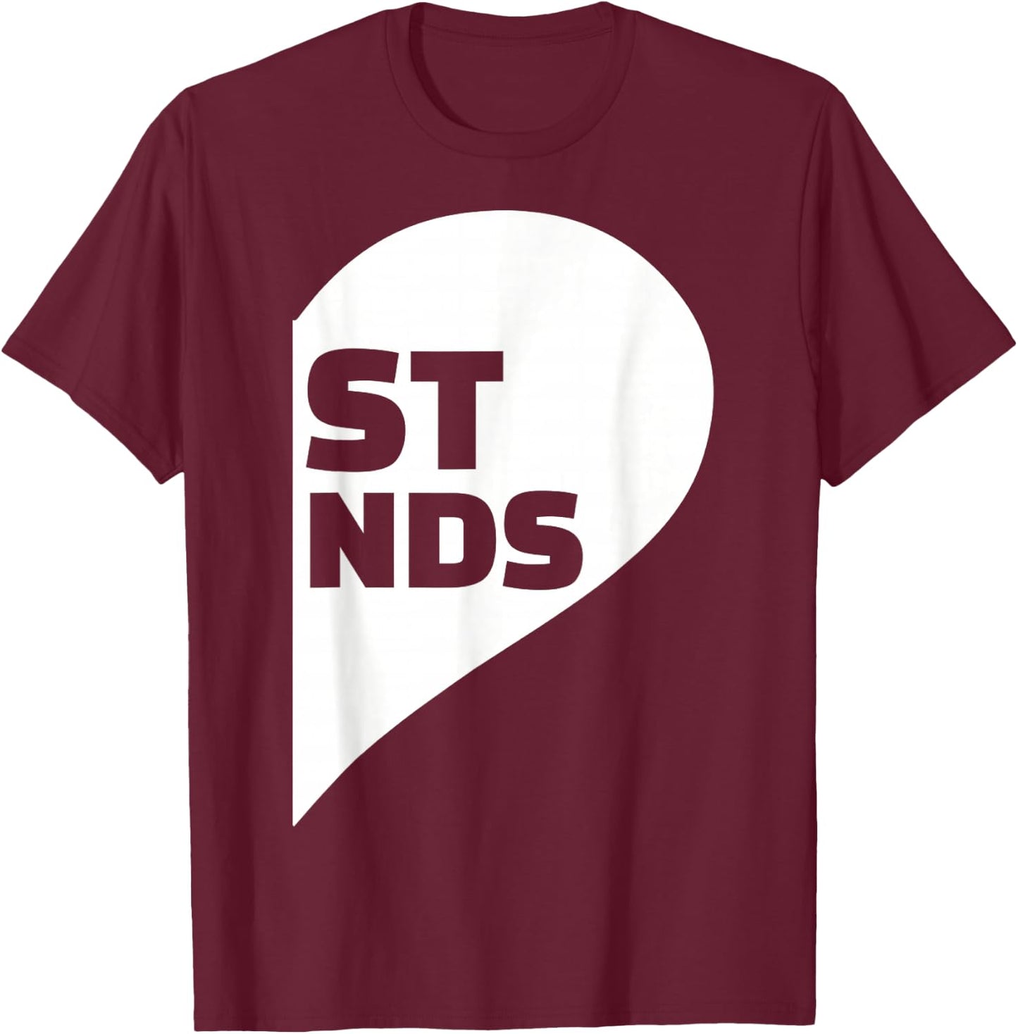 Best Friends Right Half Heart T-Shirt - T-Shirt | Maroon
