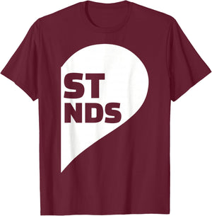 Best Friends Right Half Heart T-Shirt - T-Shirt | Maroon