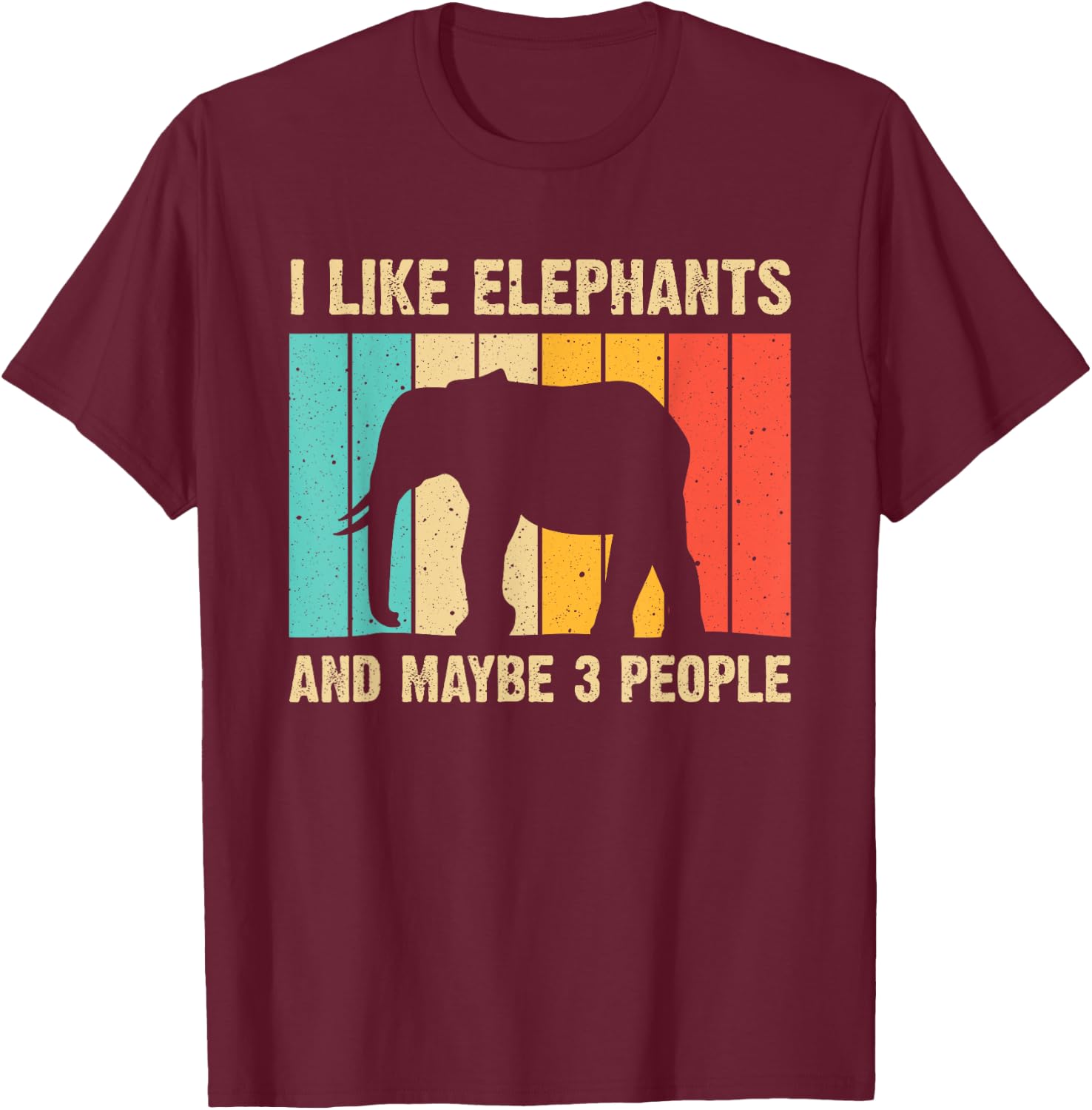 Funny Elephant Design Men Women Boys Girls Elephant Lover T-Shirt - T-Shirt | Maroon