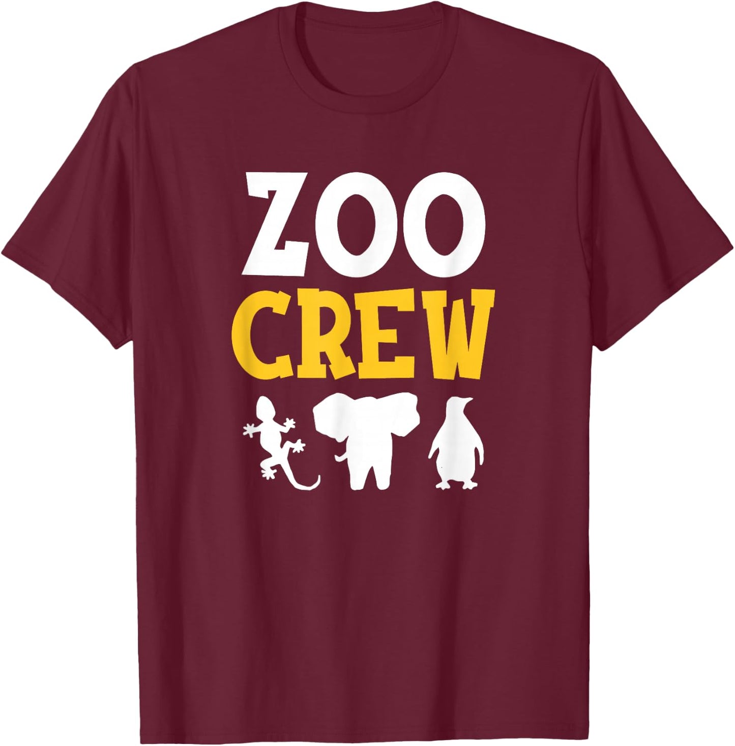 Cool Zoo Crew Shirt for Kids or Adults Zoo T-Shirt - T-Shirt | Maroon