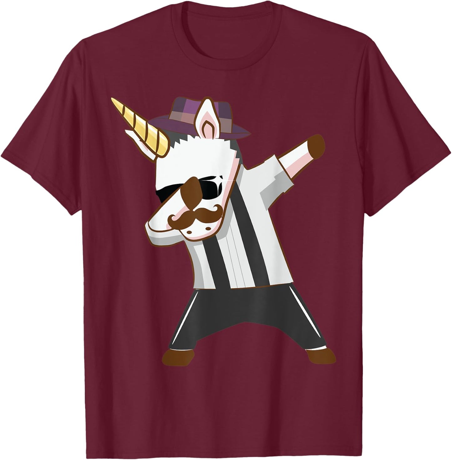 Unicorn Shirt , Funny Mustache Unicorn Dabbing Shirt T-Shirt - T-Shirt | Maroon