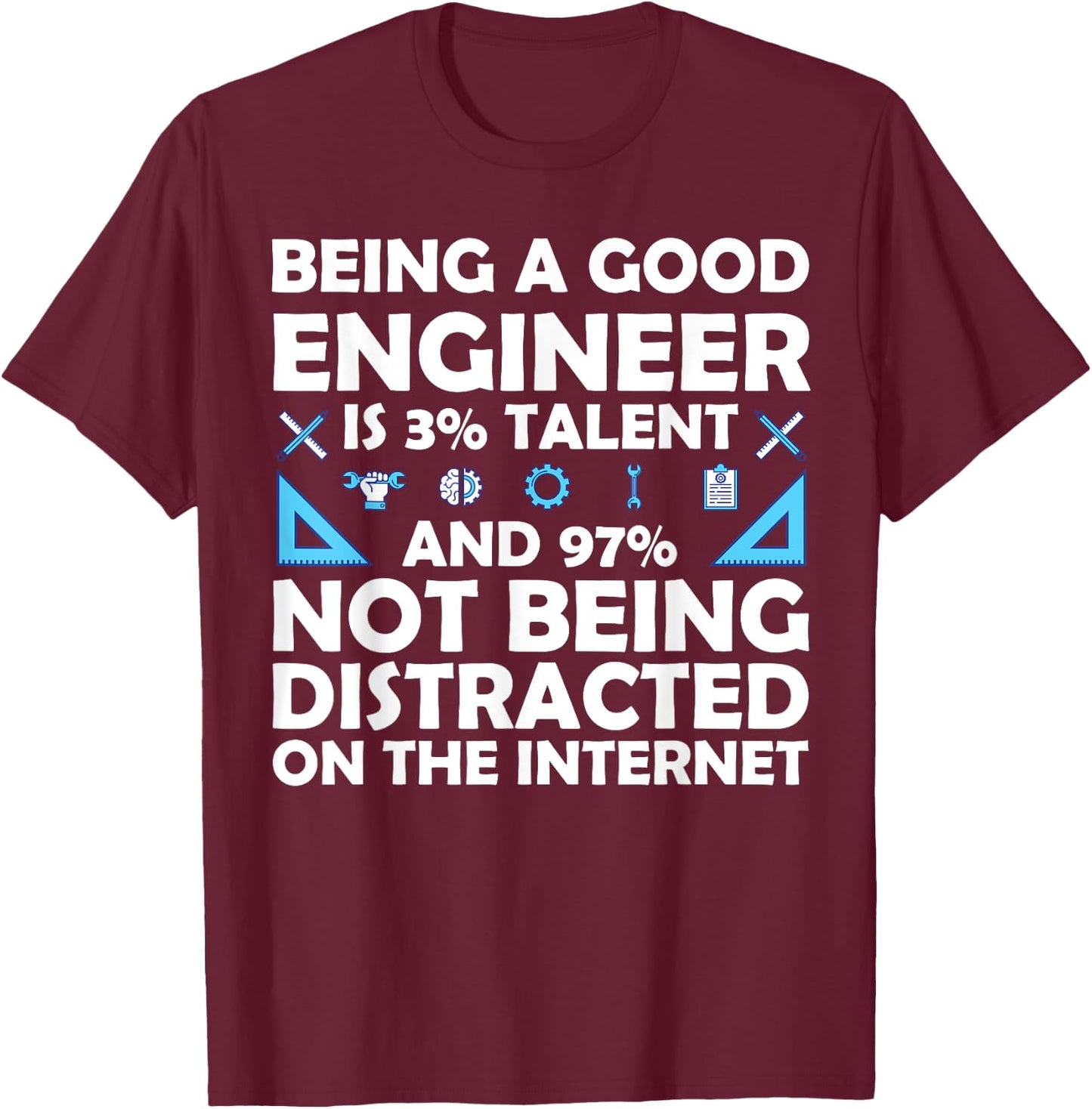 Funny Engineer Art Men Women Mechanical Engineering Lovers T-Shirt - T-Shirt | Maroon