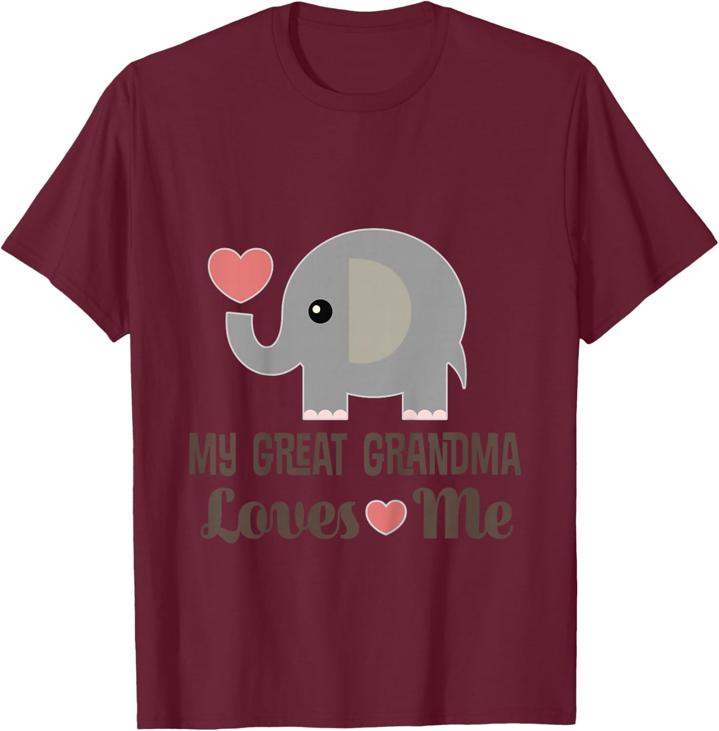 Kids Grandchild My Great Grandma Loves Me T-Shirt - T-Shirt | Maroon