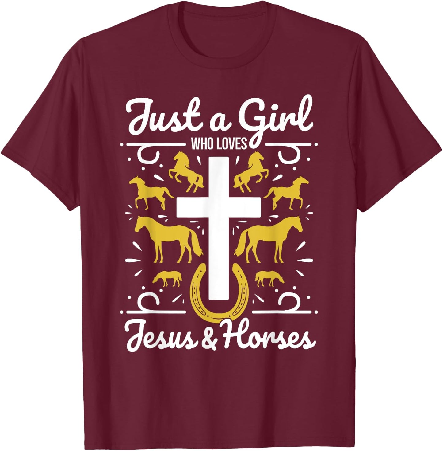 Horse Rider - Jesus & Horses T-Shirt - T-Shirt | Maroon