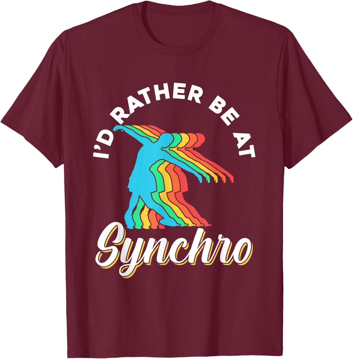 Synchro Figure Ice Skating Winter Sports Ice Skates Skater T-Shirt - T-Shirt | Maroon