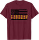 Vietnam Veteran Yellow Text Distressed American Flag Small T-Shirt - T-Shirt | Maroon