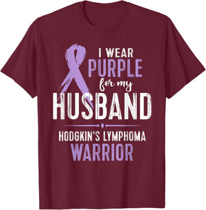 Hodgkin's Lymphoma Cancer Awareness Shirt For My Husband T-Shirt - T-Shirt | Maroon