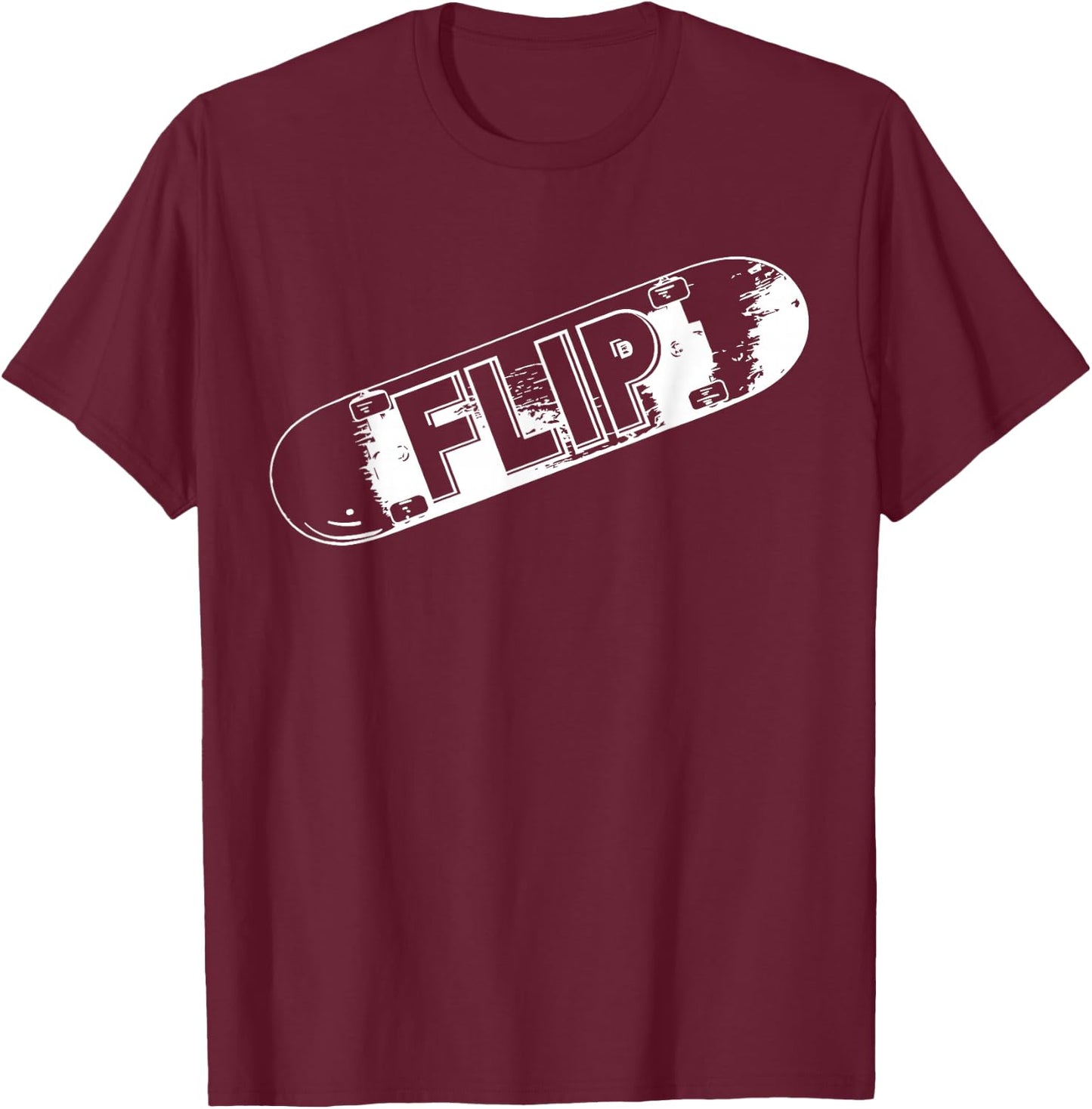 Flip Cool Skateboard Skate Design Skateboarding Skater T-Shirt - T-Shirt | Maroon
