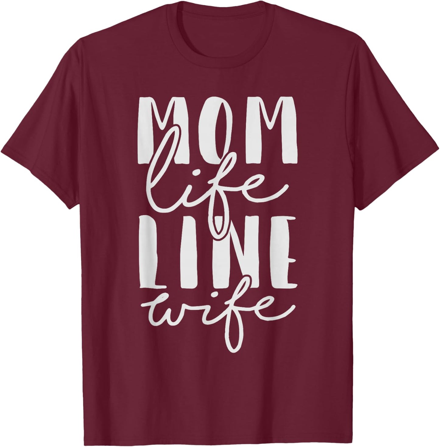 Mom Life Line Wife Shirt Lineman Mothers Day Gift T-Shirt - T-Shirt | Maroon