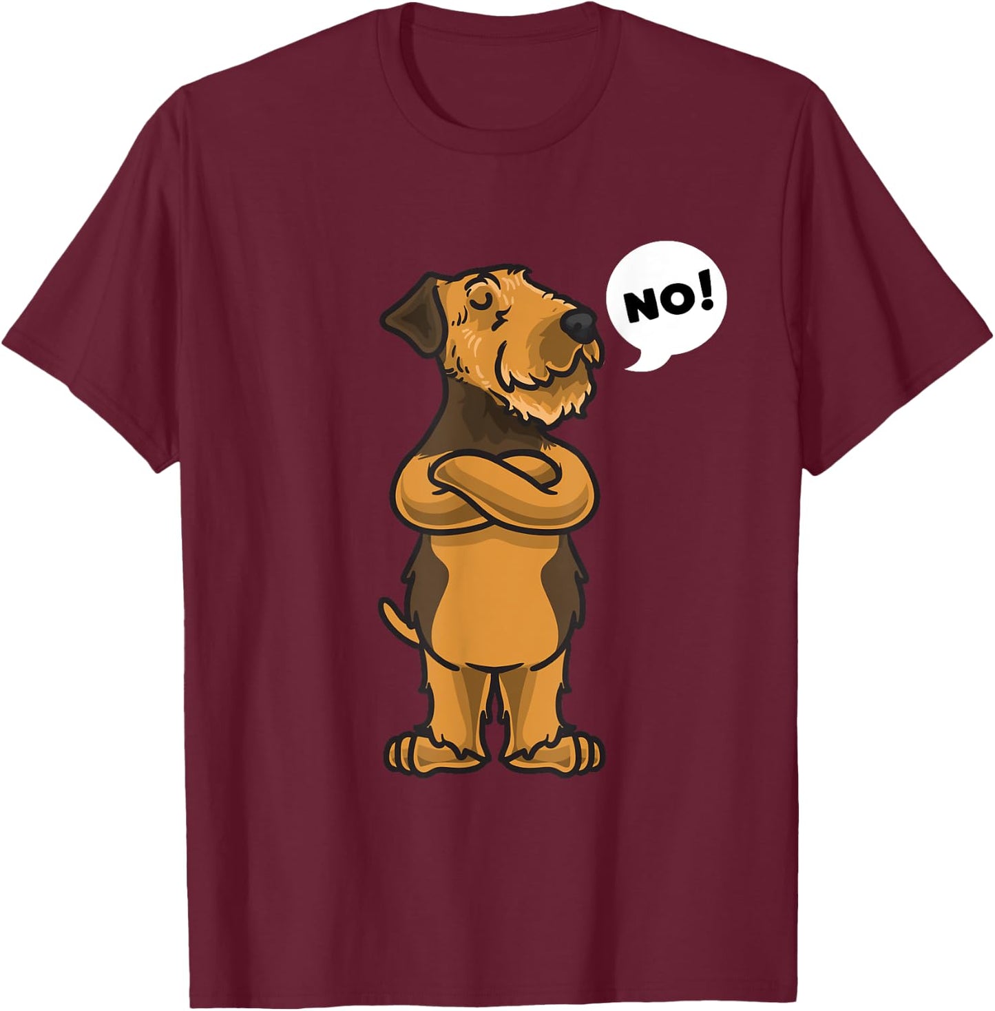 Stubborn Airedale Terrier Dog Women Girls Kids T-Shirt - T-Shirt | Maroon