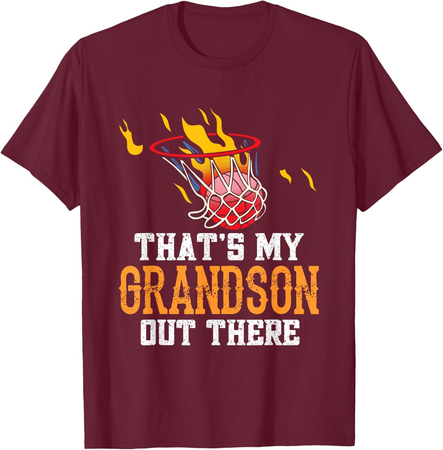 That's My Grandson Out There Basketball Sports Athlete Field T-Shirt - T-Shirt | Maroon