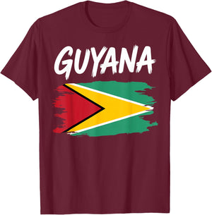 Guyana Flag Outfit Idea & Guyanese Themed T-Shirt - T-Shirt | Maroon