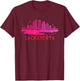 Modern Sacramento Cityscape Souvenir - Sacramento Skyline T-Shirt - T-Shirt | Maroon