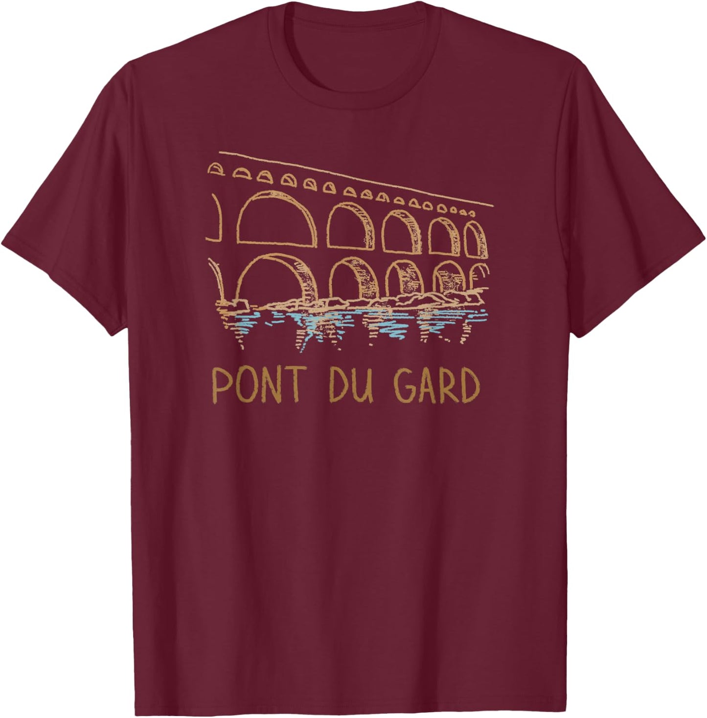 Pont du Gard T-Shirt - T-Shirt | Maroon