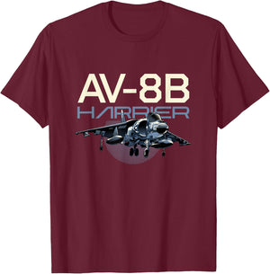 Harrier Jump Jet Military Fighter Aircraft T-Shirt - T-Shirt | Maroon