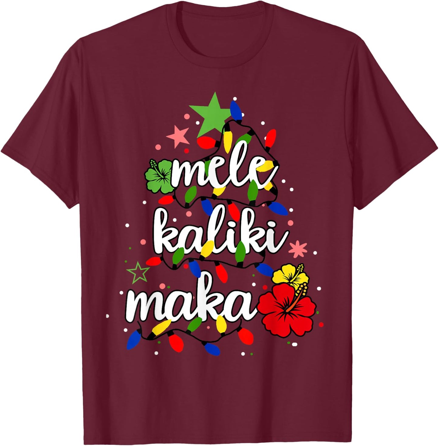 Mele Kalikimaka Shirt Kids Toddler Christmas Tree Hawaiian T-Shirt - T-Shirt | Maroon
