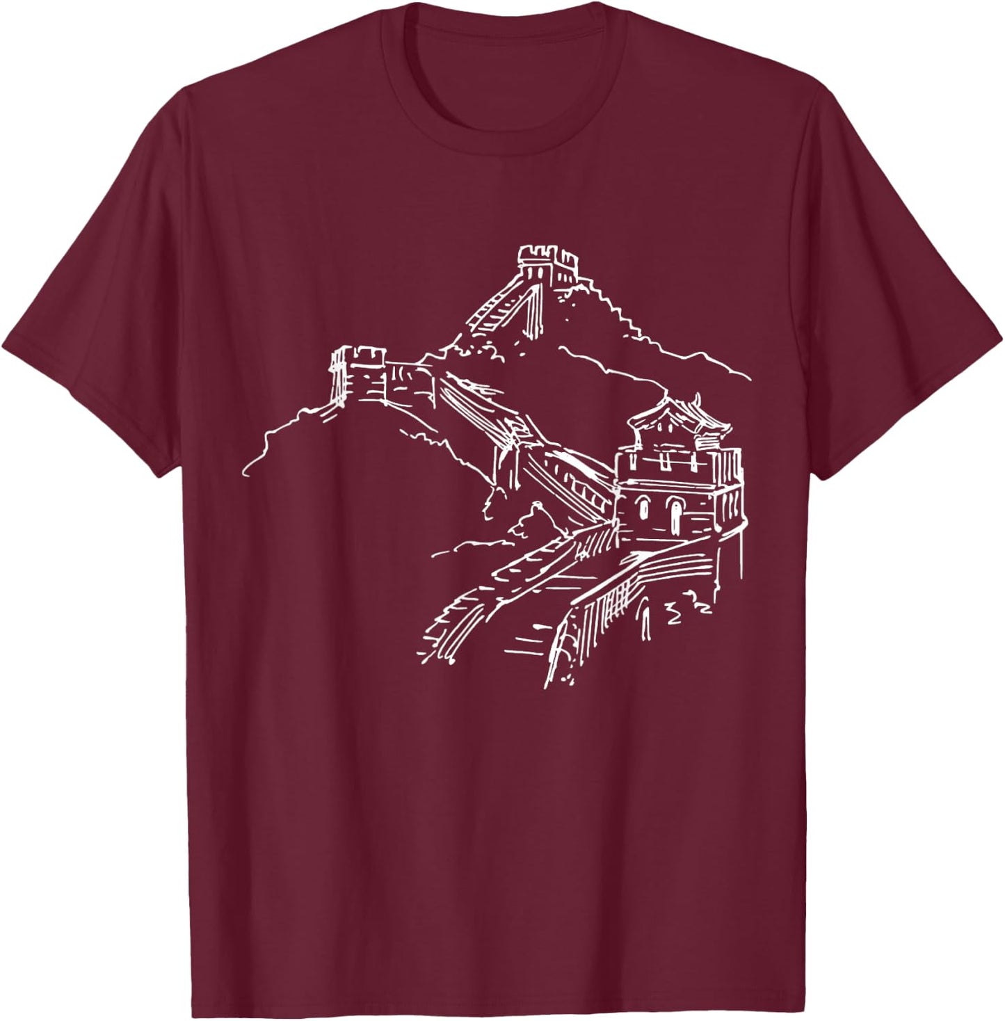 A Great Wall in China T-Shirt - T-Shirt | Maroon