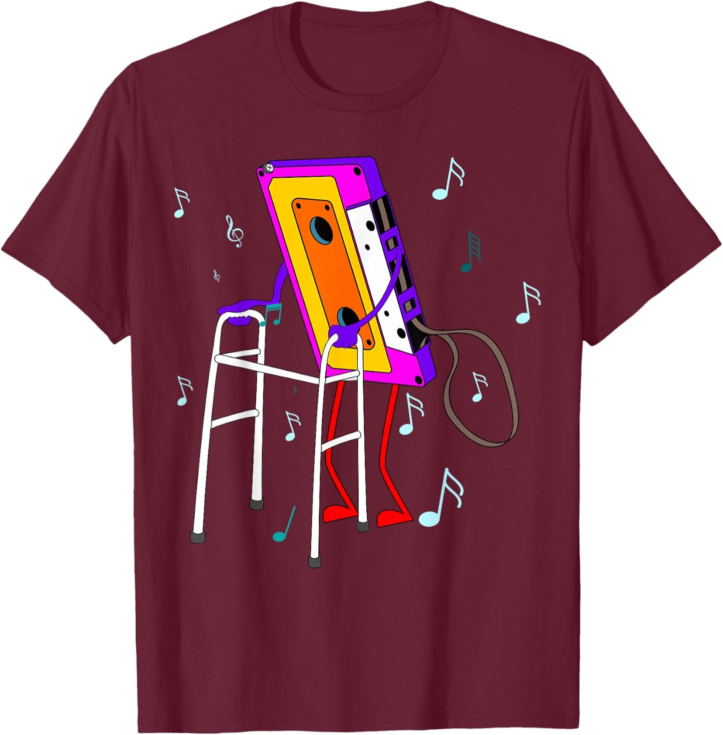 Cassette Tape Retro Vintage 70's 80's 90's Music T-Shirt - T-Shirt | Maroon