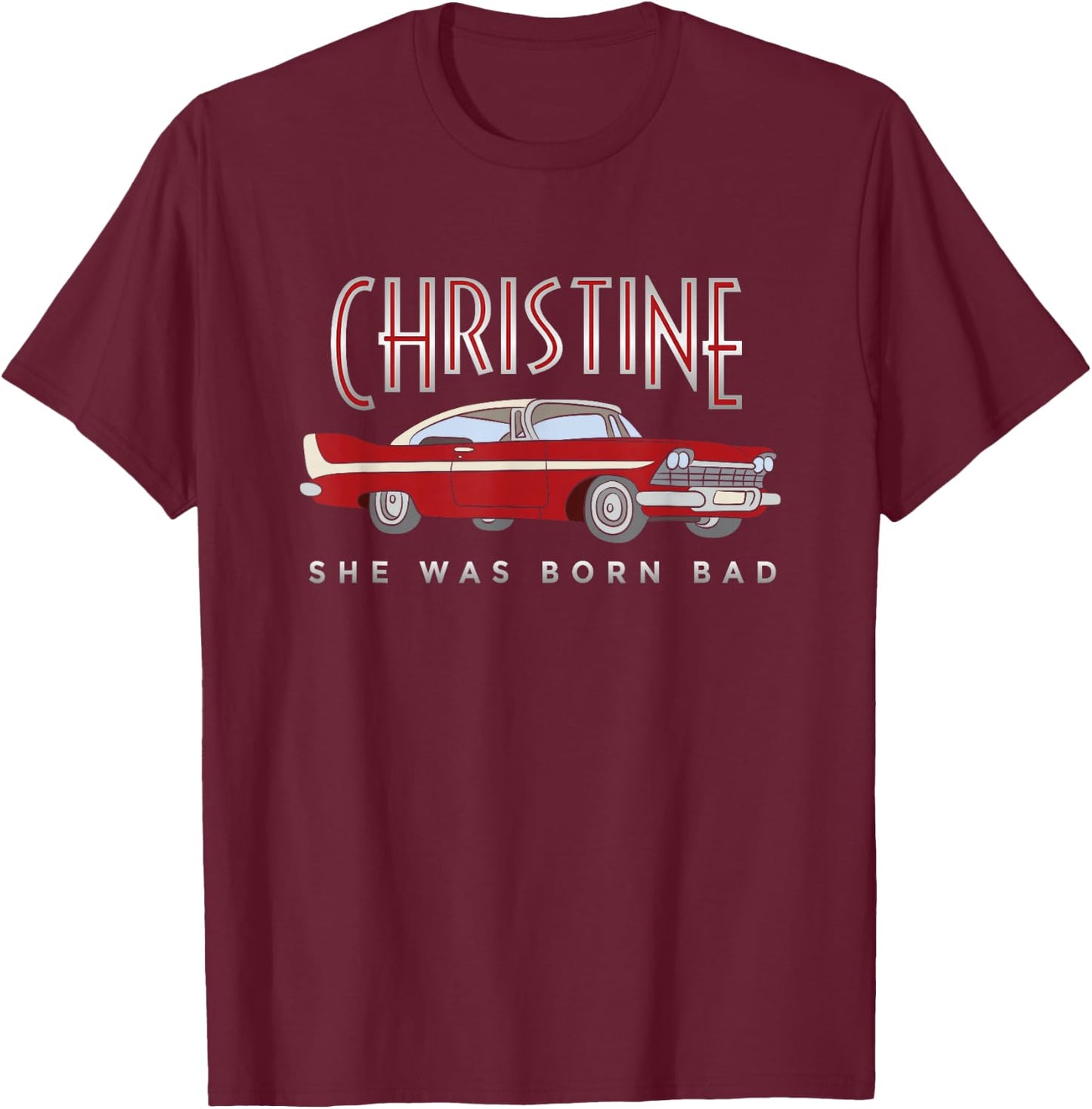 Christine Classic Car Model Automotive T-Shirt - T-Shirt | Maroon