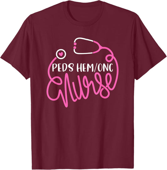 Peds Hem/Onc Nurse RN Pediatric Hematology/Oncology Nursing T-Shirt - T-Shirt | Maroon
