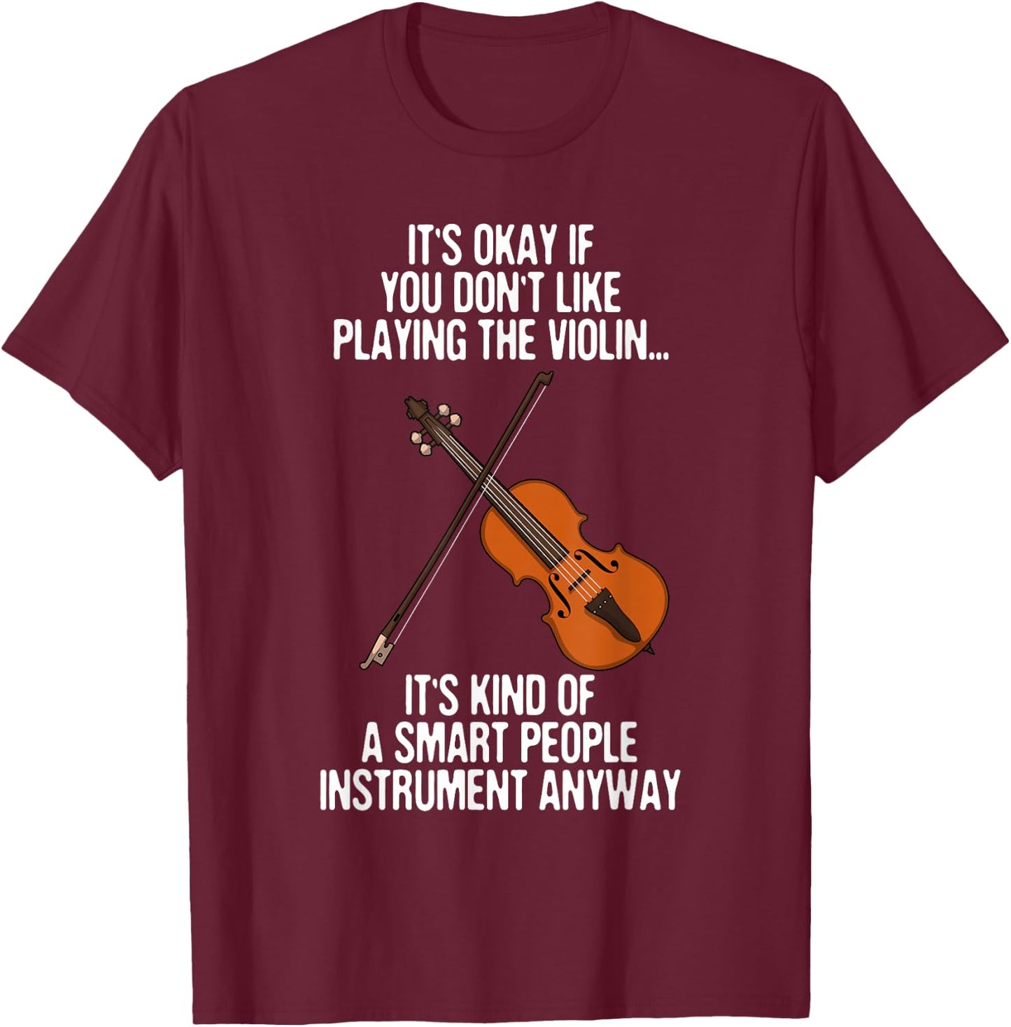 Best Violin Art Women Kids Instrument Violin Player Small T-Shirt - T-Shirt | Maroon