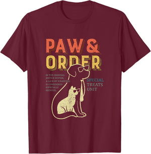 Paw and Order Special Feline Unit Pets Training Dog And Cat T-Shirt - T-Shirt | Maroon