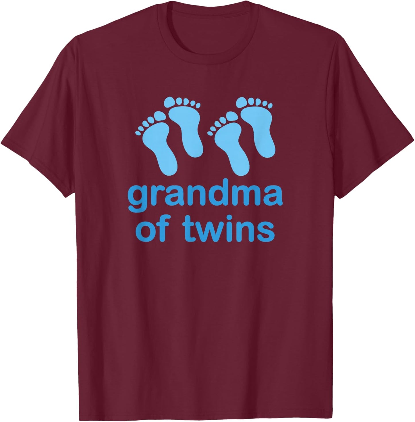 Grandma Of Twins Shirt New Grandmother T-Shirt - T-Shirt | Maroon