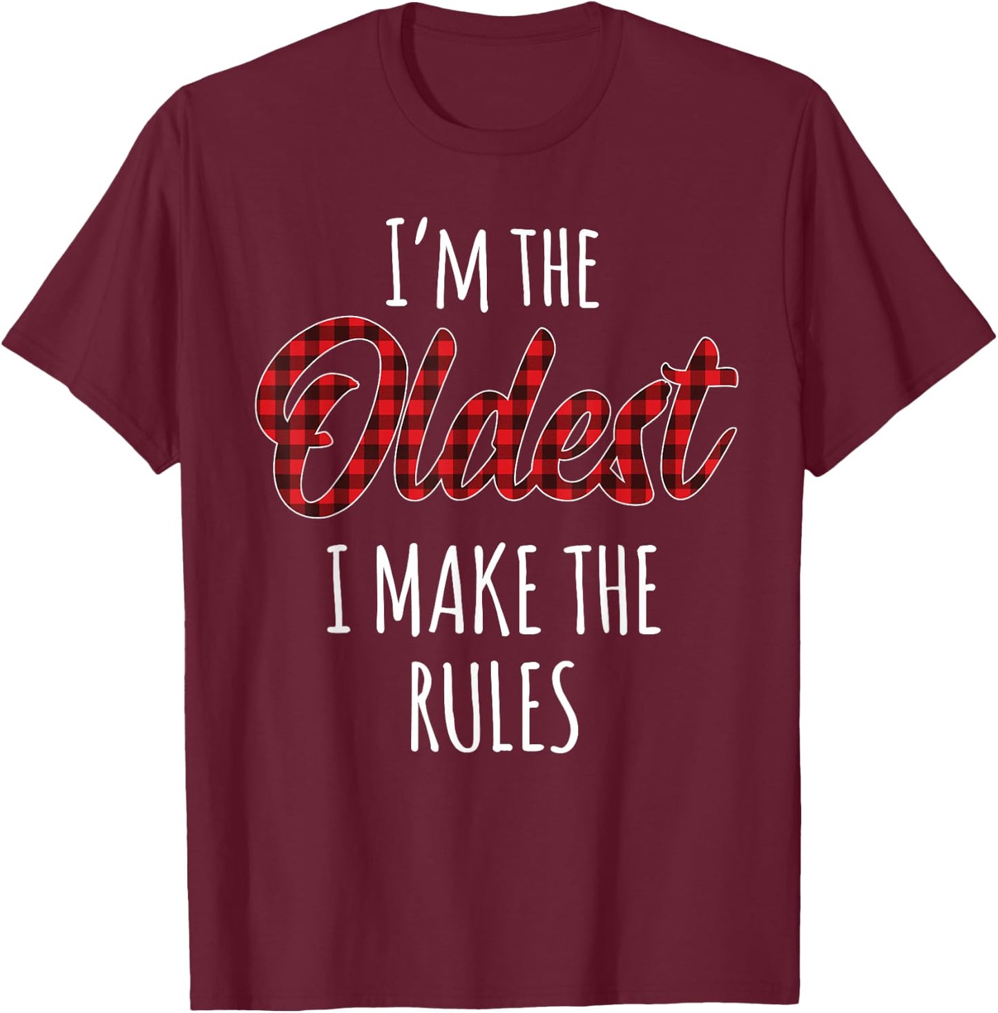 Youngest Child Rules Dont Apply to Me Christmas Sibling T-Shirt - T-Shirt | Maroon