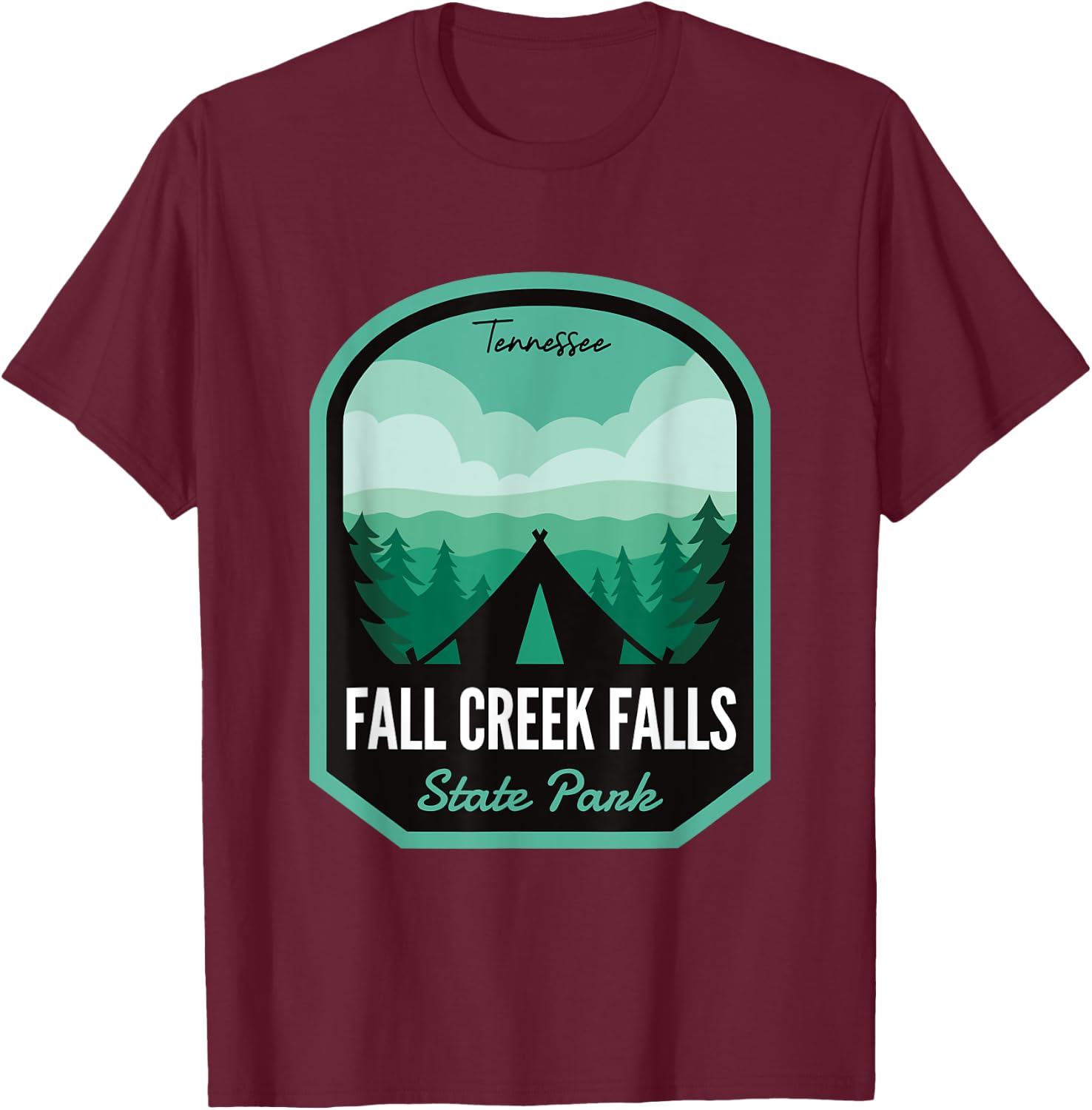 Fall Creek Falls State Park TN Camping T-Shirt - T-Shirt | Maroon