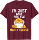 I'm Just Here for The Mac & Cheese - Food Lover Foodie Chef T-Shirt - T-Shirt | Maroon