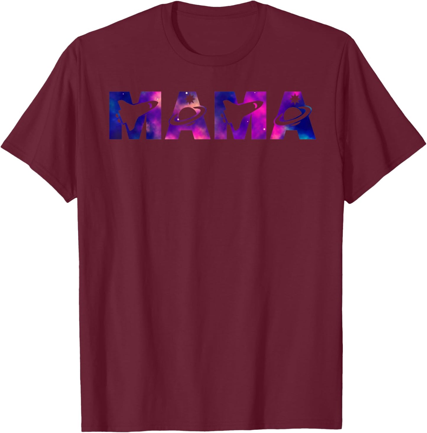 Funny Mama Space Astronaut Birthday Party T-Shirt - T-Shirt | Maroon