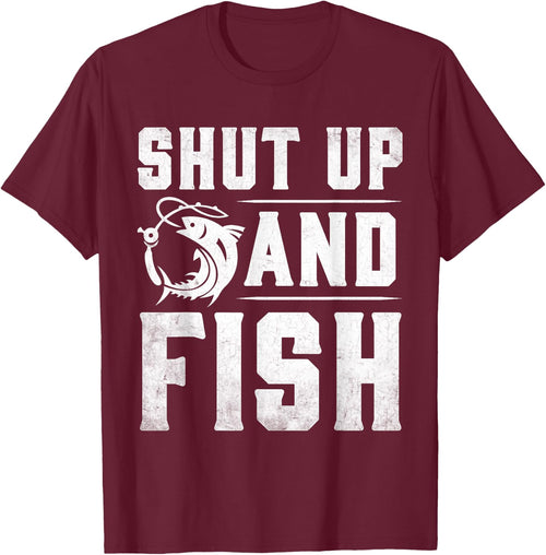 Shut Up And Fish Funny Bass Fishing Fisherman