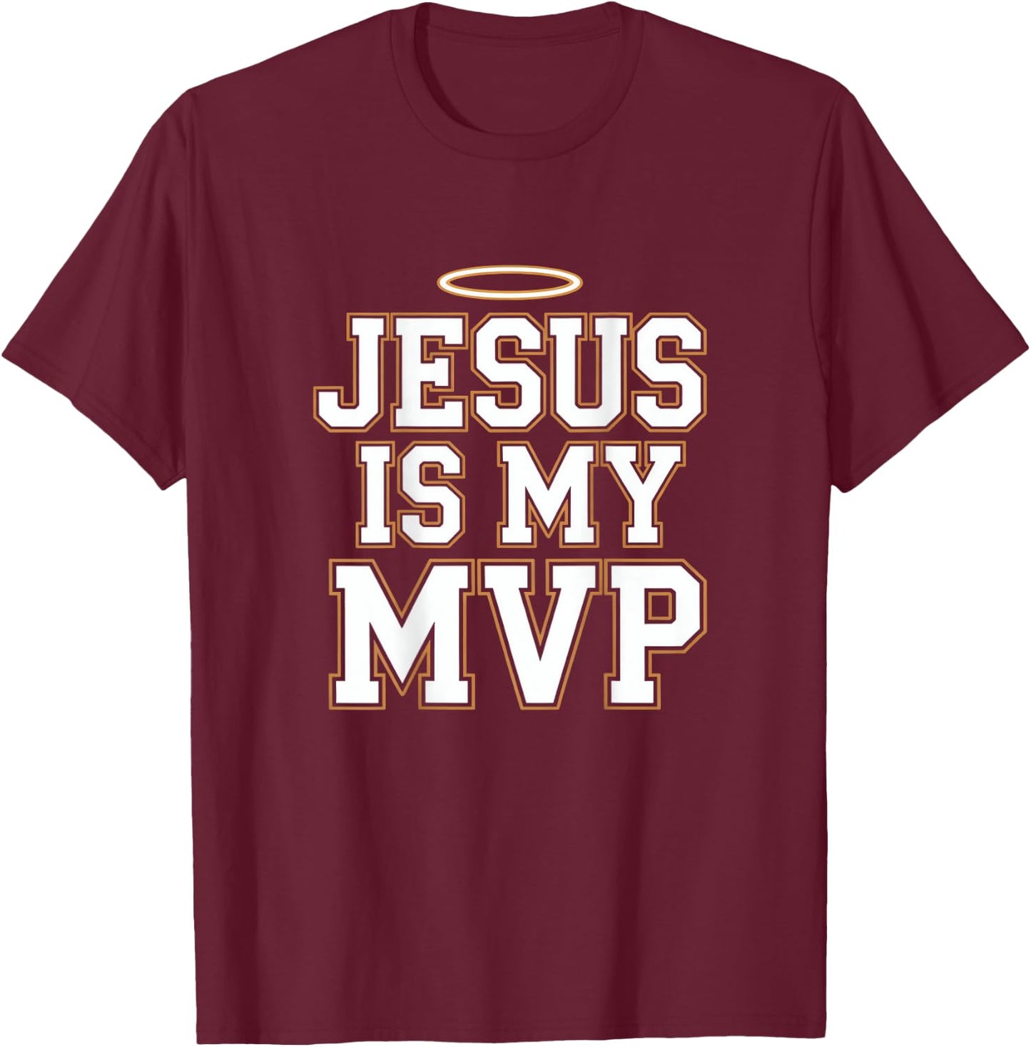 Jesus Is My MVP Perfect Christian Baseball Sport Gifts Men T-Shirt - T-Shirt | Maroon