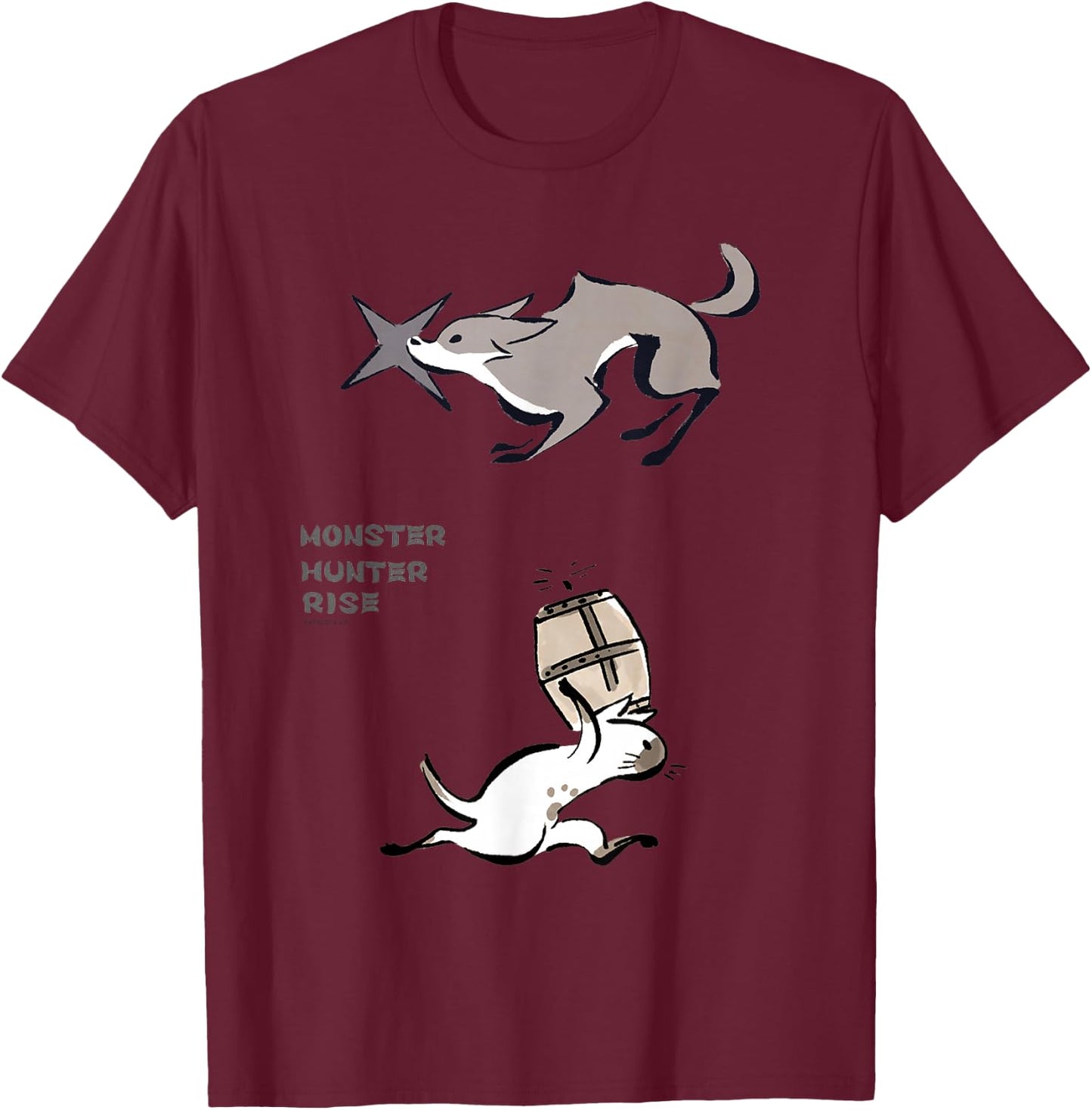 MONSTER HUNTER RISE Palico&Palamute T-Shirt - T-Shirt | Maroon