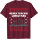 Oilfield Merry Fracking Christmas Ugly Xmas Sweater Costume T-Shirt - T-Shirt | Maroon