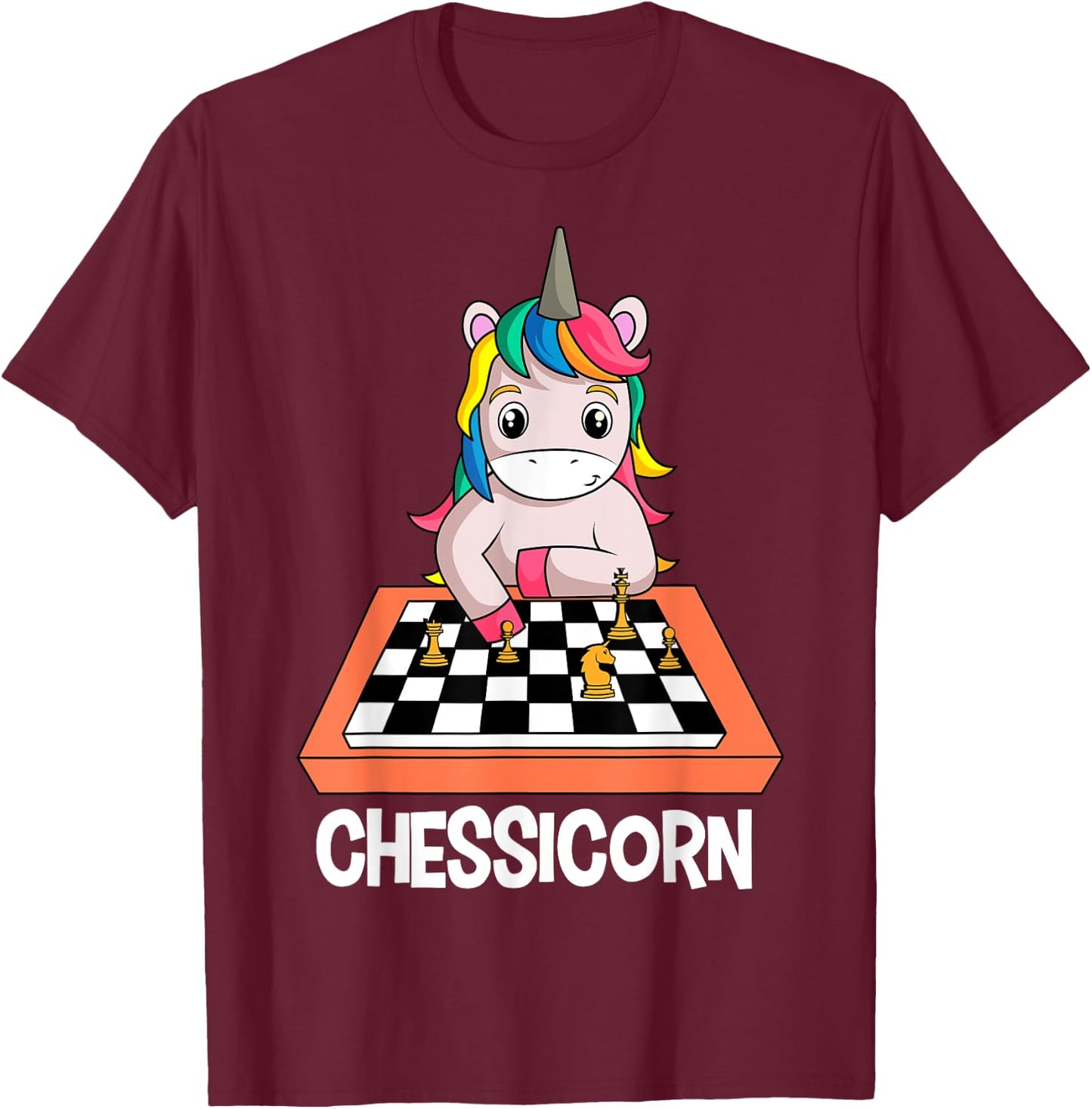 Chessicorn Chess Players Unicorn Lovers T-Shirt - T-Shirt | Maroon