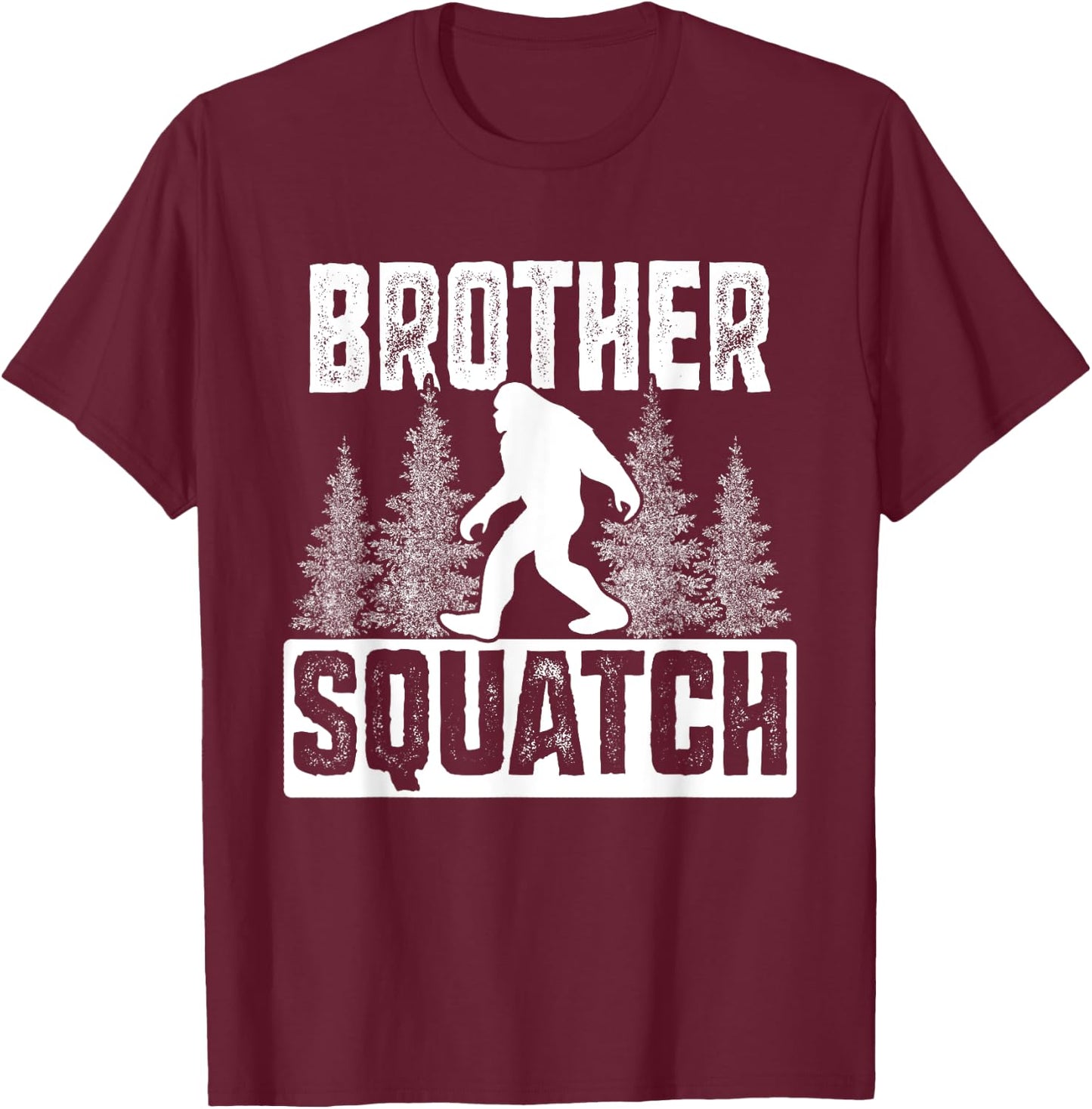 Squatchy Matching Family Bigfoot Shirts Brother Squatch T-Shirt - T-Shirt | Maroon