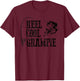 Grampie Fishing: Reel Cool Grampie Funny Gift T-Shirt - T-Shirt | Maroon